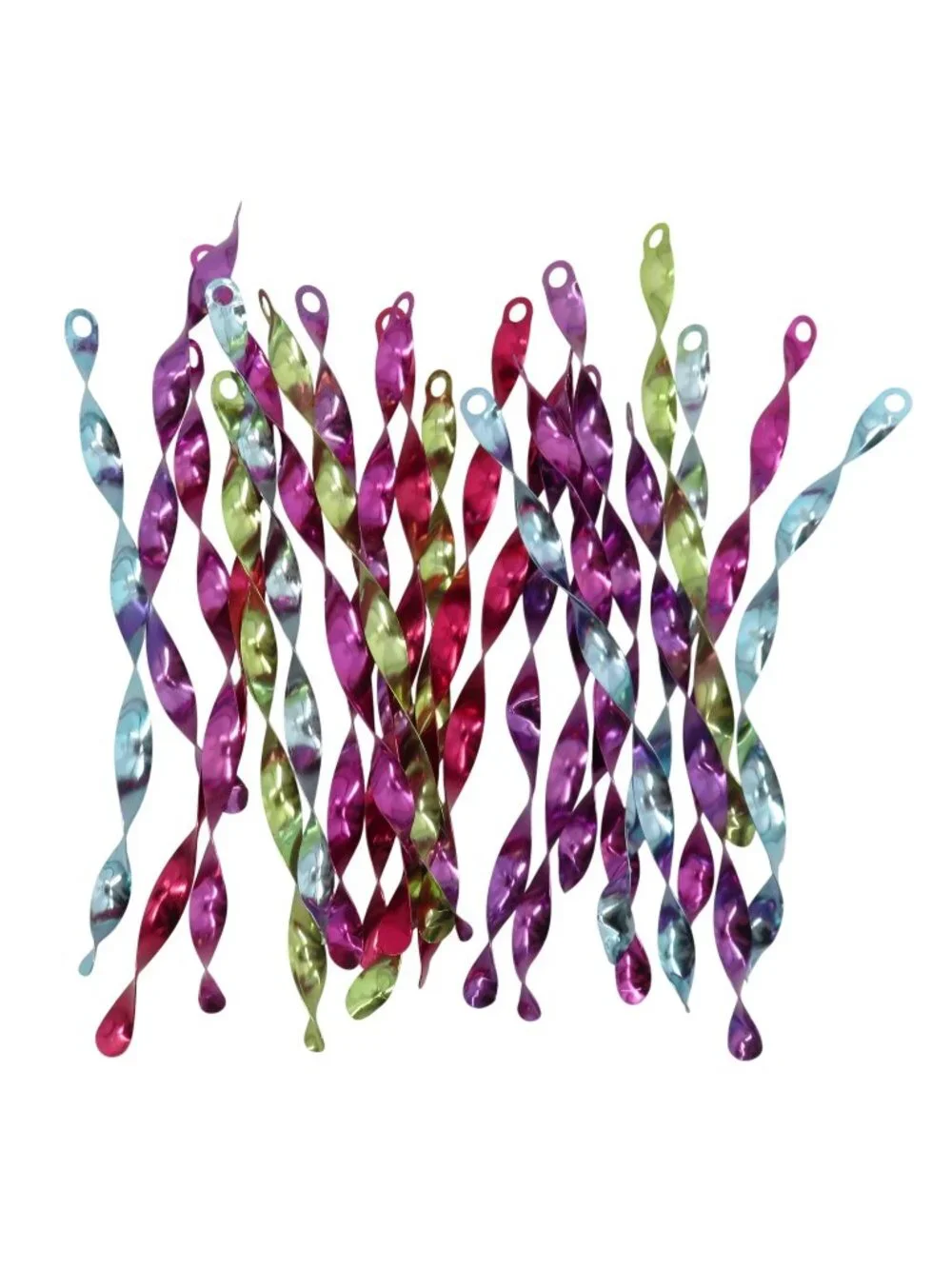 VTG 24 Pink Purple Blue Green Aluminum Icicle Twist Christmas Ornaments Retro